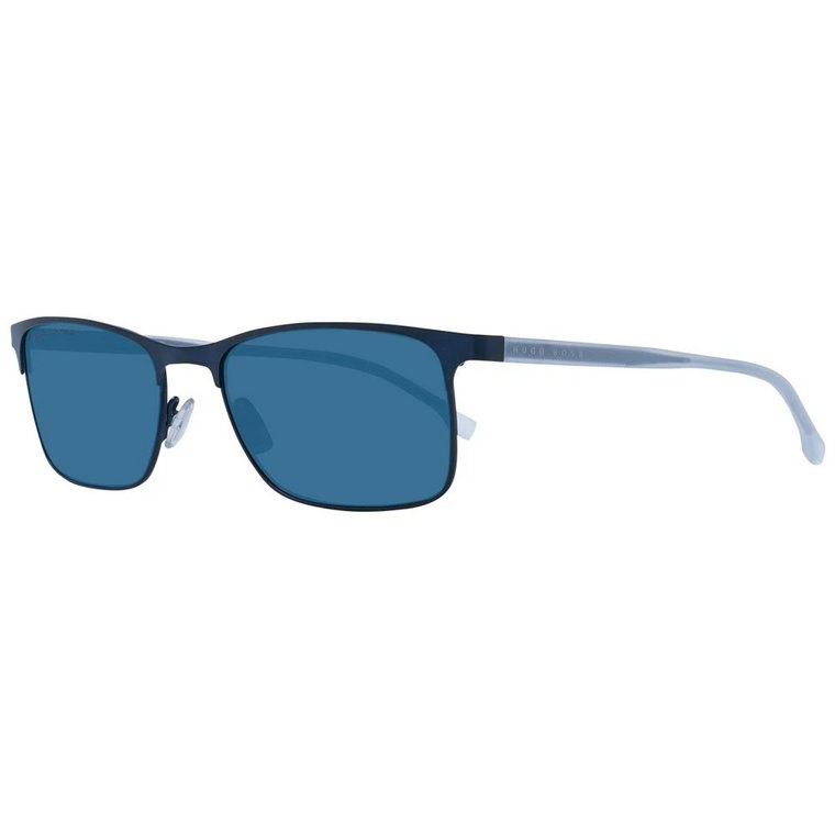Niebieskie Męskie Okulary Przeciwsłoneczne Styl Prostokątny Hugo Boss