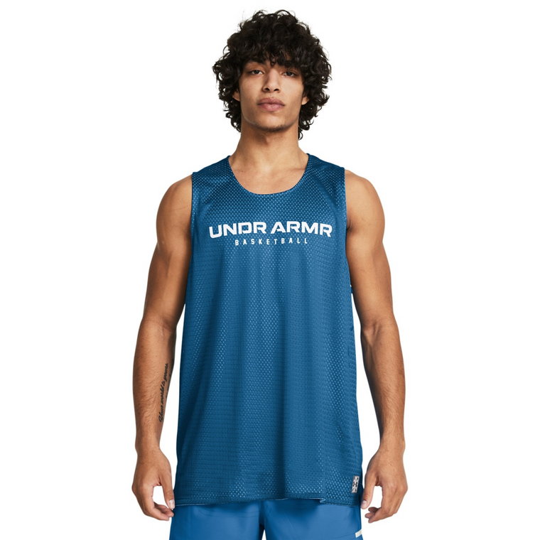 Męski top do koszykówki Under Armour Baseline Reversible Tank - niebieski