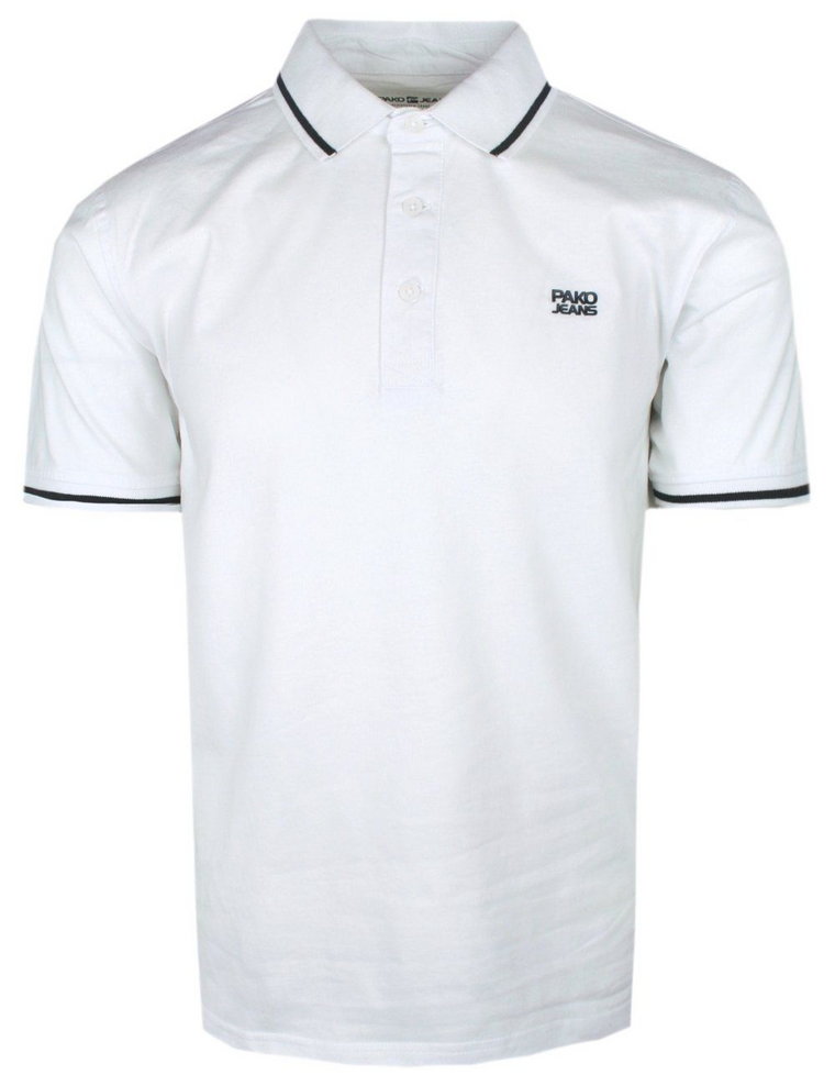 Klasyczna Koszulka Polo, Męska - Pako Jeans - Biała