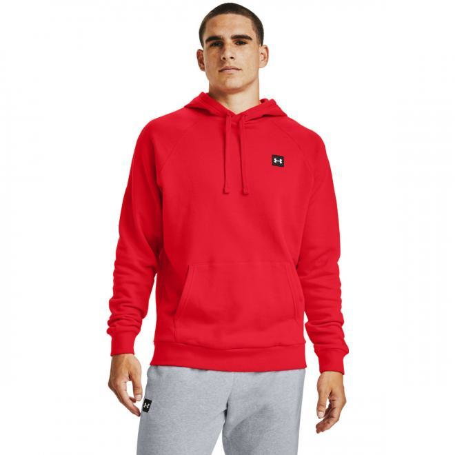 Męska bluza treningowa UNDER ARMOUR Rival Fleece Hoodie - czerwona