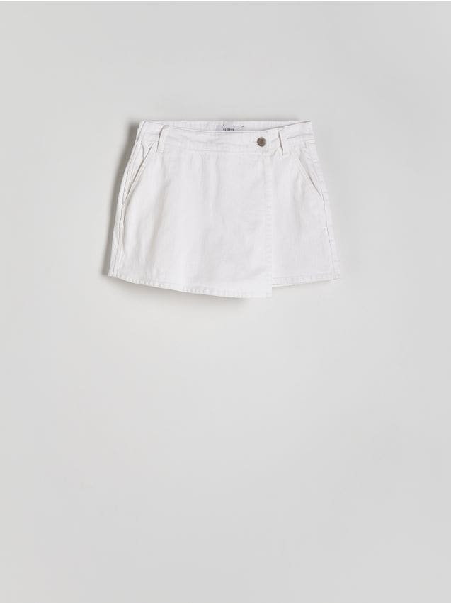 Reserved - Jeansowe spódnico-szorty - złamana biel