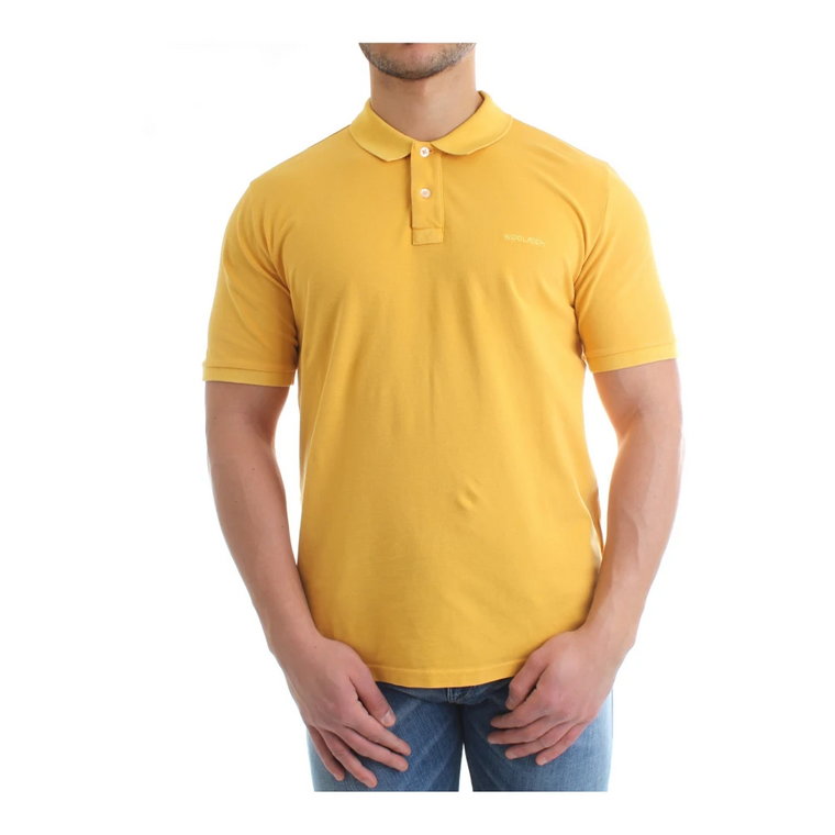 Żółta Koszulka Polo, Regularny Krój, Krótki Rękaw Woolrich