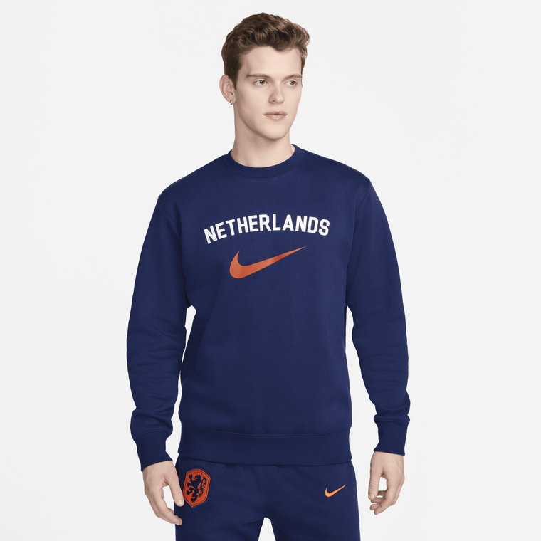 Męska bluza dresowa z półokrągłym dekoltem Holandia Club Fleece - Niebieski