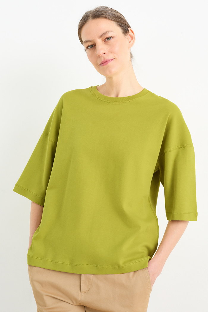 C&A T-shirt basic, Zielony, Rozmiar: XS