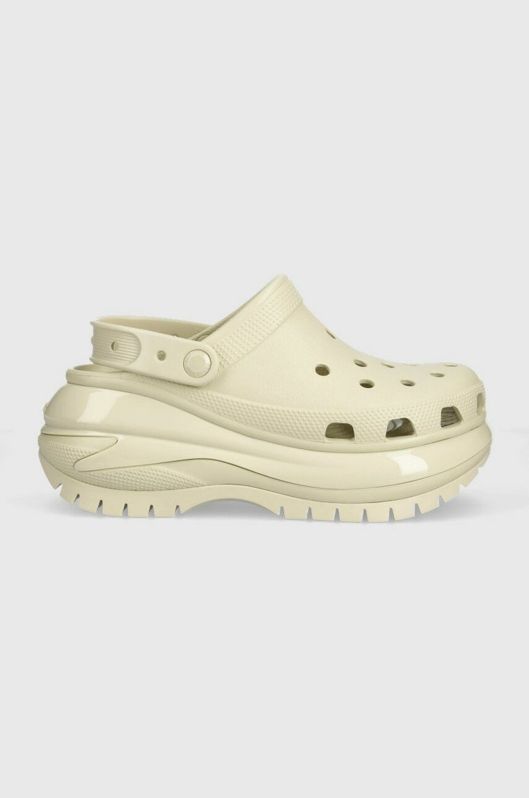 Crocs klapki Classic Mega Crush Clog damskie kolor różowy na platformie 207988