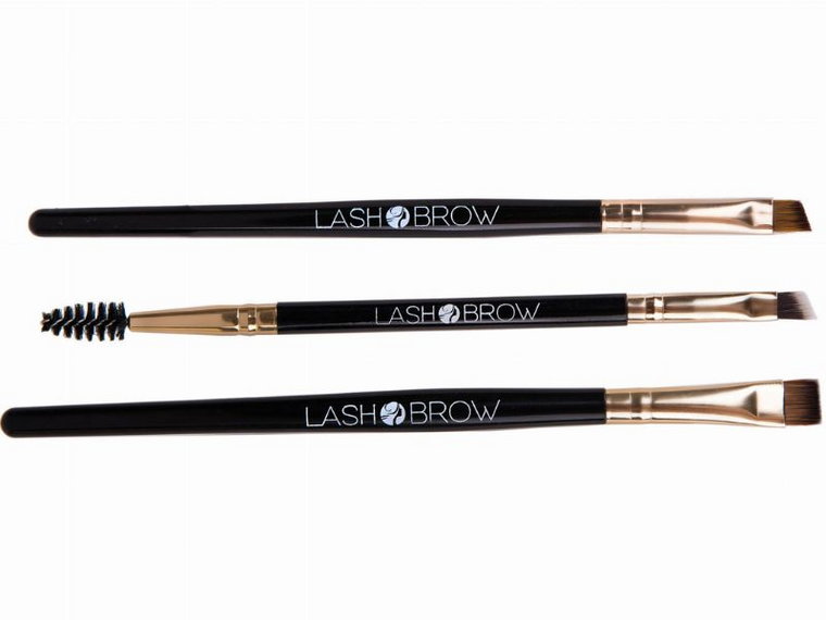 Lash Brow - Zestaw 3 pędzli Gold