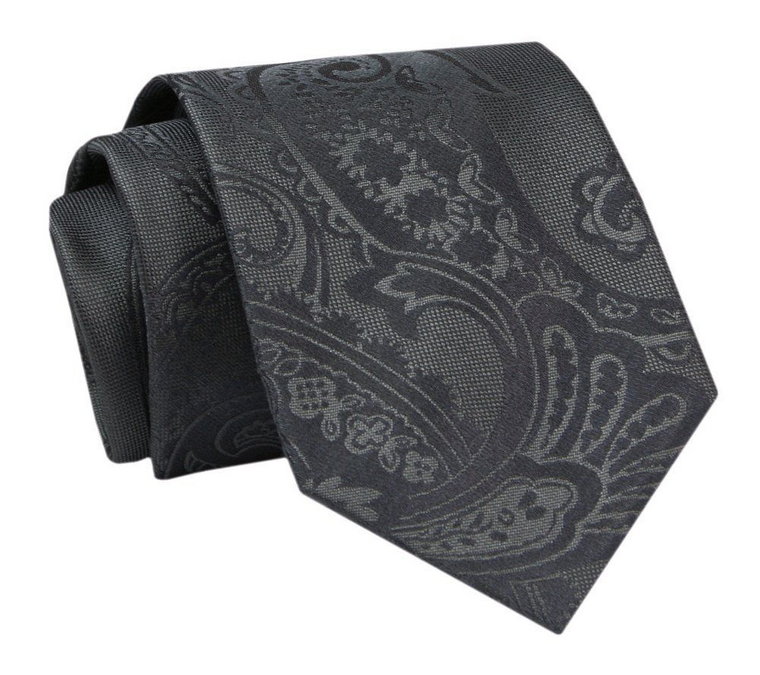 Męski Krawat - ALTIES - Klasyczny - Grafitowo-Granatowy