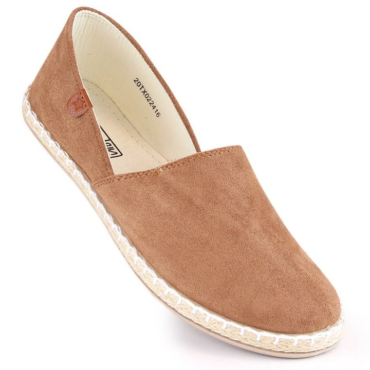 Espadryle damskie zamszowe z wycięciami taupe News 24TX02-2416 beżowy