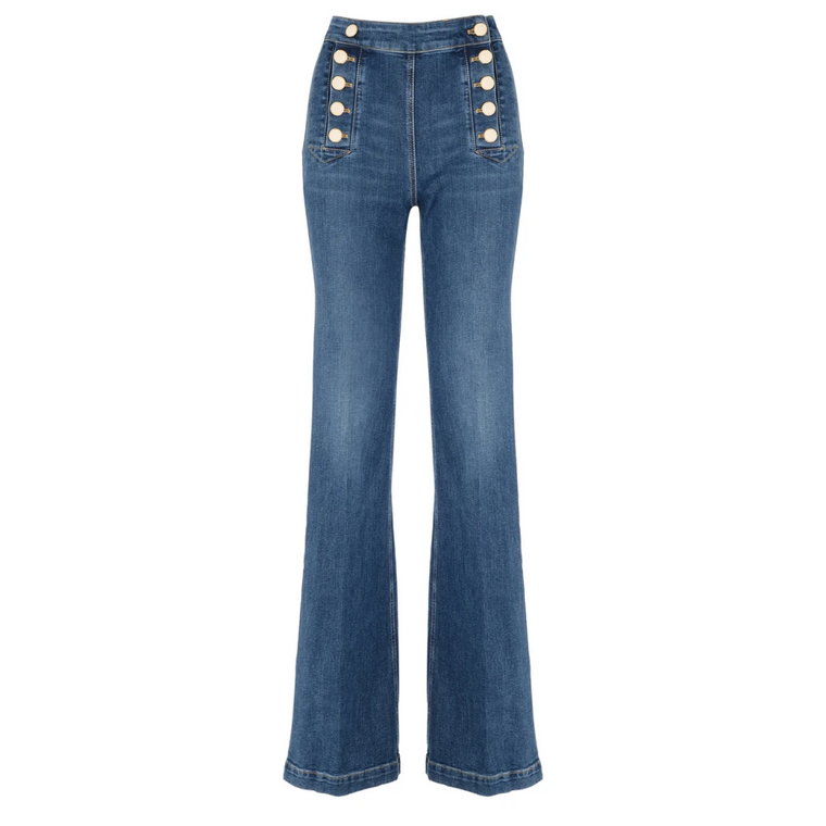 Niebieskie Vintage Spodnie Modjeans Elisabetta Franchi