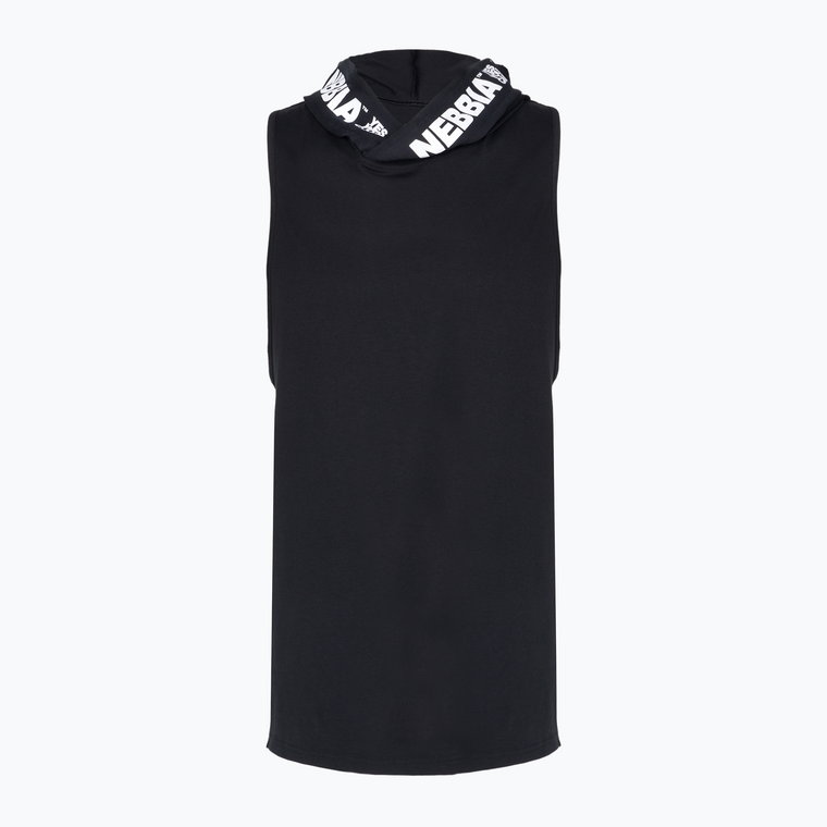 Tank top treningowy męski NEBBIA No Excuses Tank Top With A Hoodie black