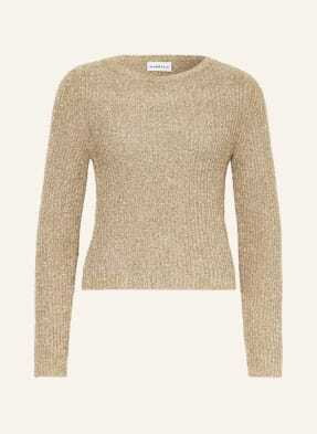 Marella Sweter Capo Z Błyszczącą Przędzą beige