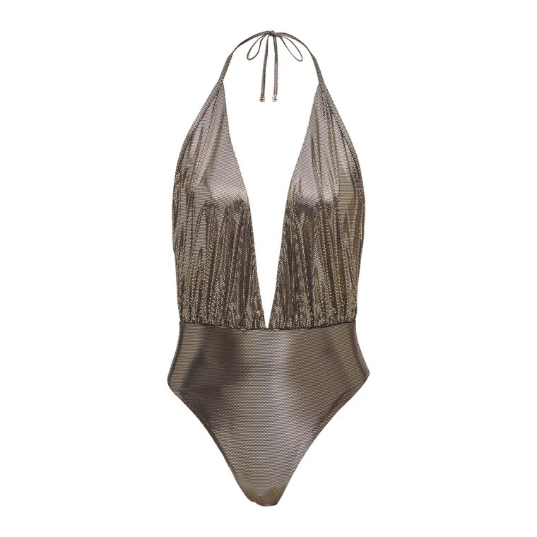 Draped metallic swimsuit Balmain