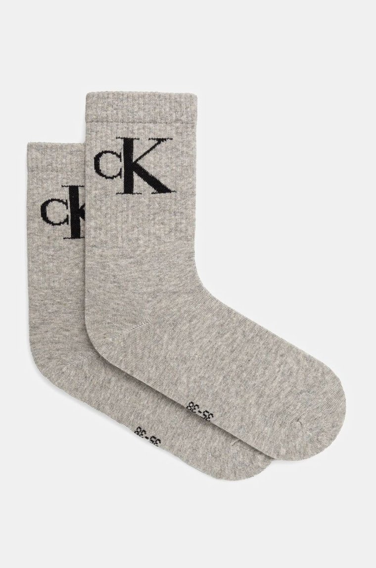 Calvin Klein Jeans skarpetki 2-pack damskie kolor szary 701228811