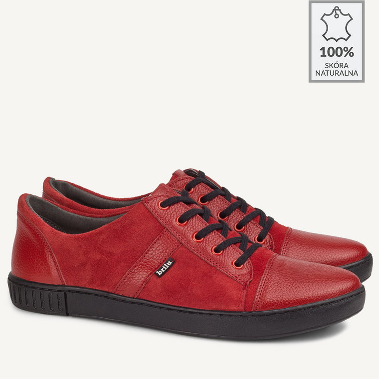 Buty ze skóry naturalnej Gustavo czerwone