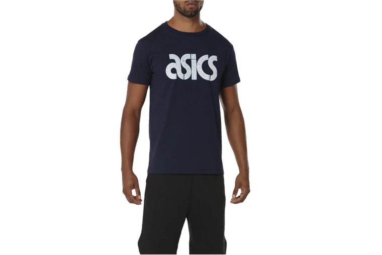 Asics Graphic 2 Tee A16059-5042, Męskie, Granatowe, t-shirty, bawełna, rozmiar: S