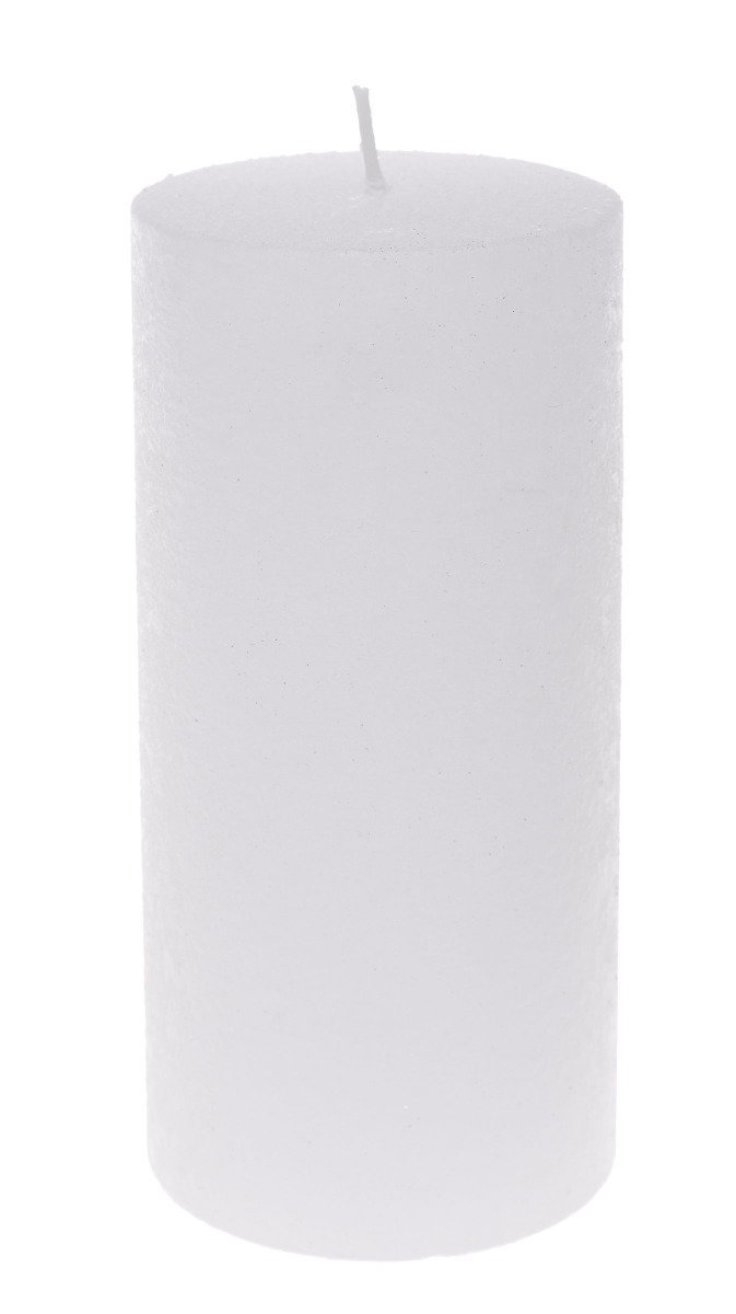 Świeca walec Velour 7x15cm biała
