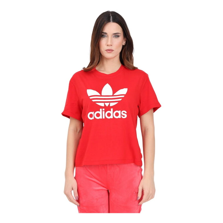 Czerwona Adicolor Better Scarlet Oversize T-shirt dla kobiet Adidas Originals