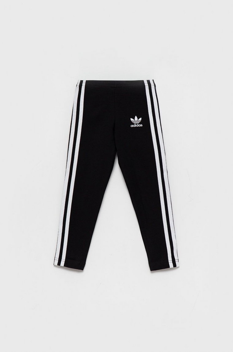 adidas Originals Legginsy dziecięce H25256 kolor czarny z aplikacją