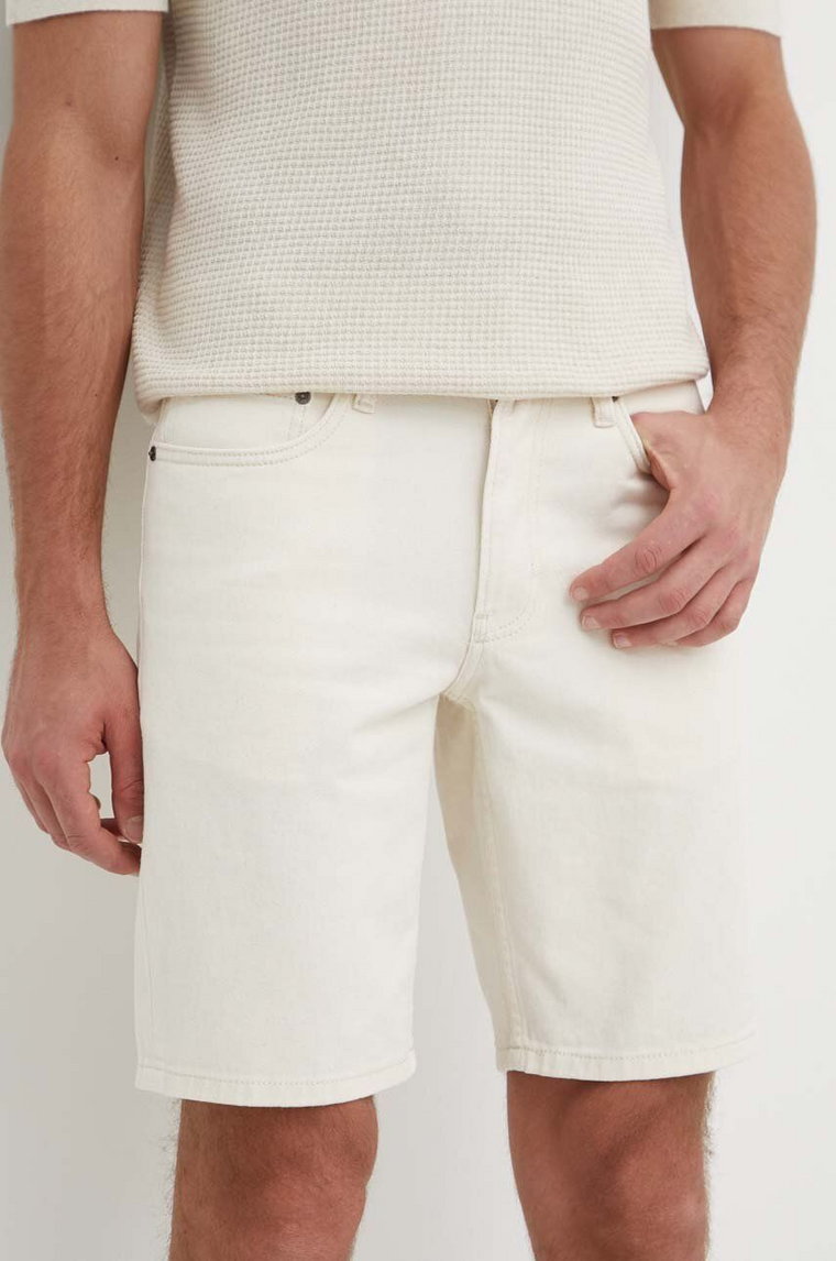 Calvin Klein szorty jeansowe męskie kolor beżowy K10K112942