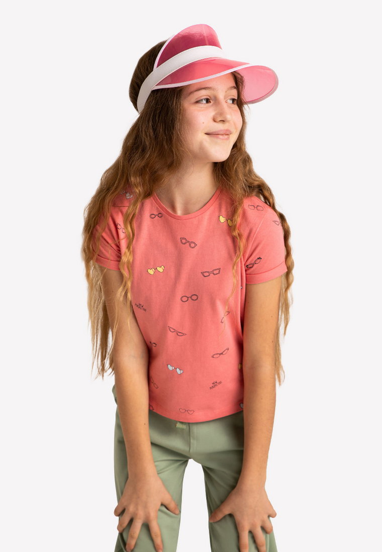 Dziewczęca koszulka z wydłużonym tyłem T-LOOK JUNIOR
