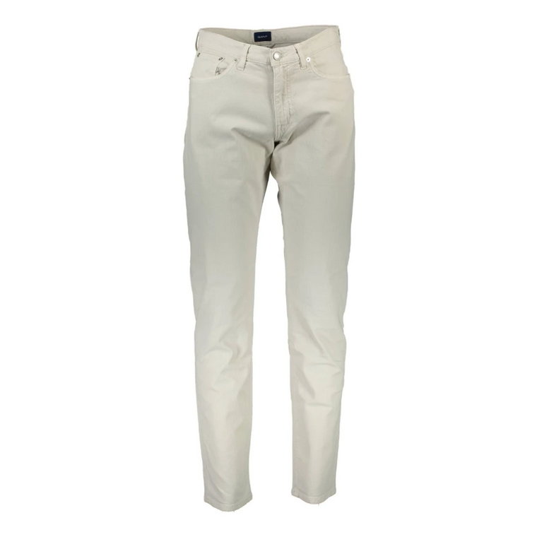 Beżowe Bawełniane Jeansy & Spodnie, 5-Kieszeń Gant