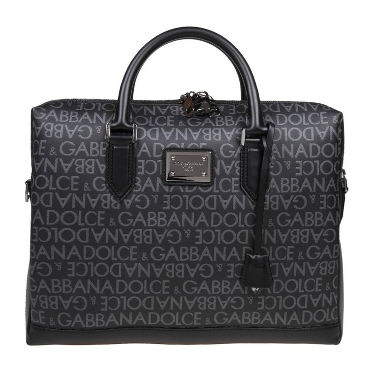 Torba z Tkaniny Spalmowanej z Logo Dolce & Gabbana