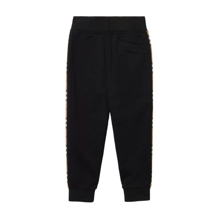 Czarne bawełniane spodnie do joggingu w stylu Vintage Check Burberry