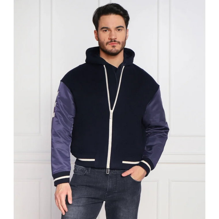 Emporio Armani Wełniana kurtka bomber | Regular Fit