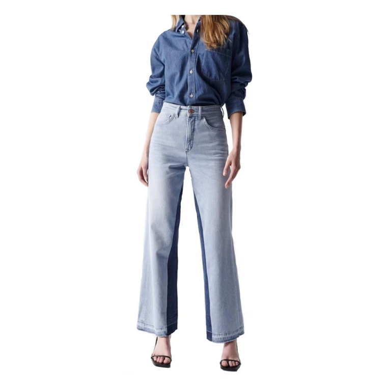 Push in Wide Leg Jeans z tajemniczym blaskiem Salsa