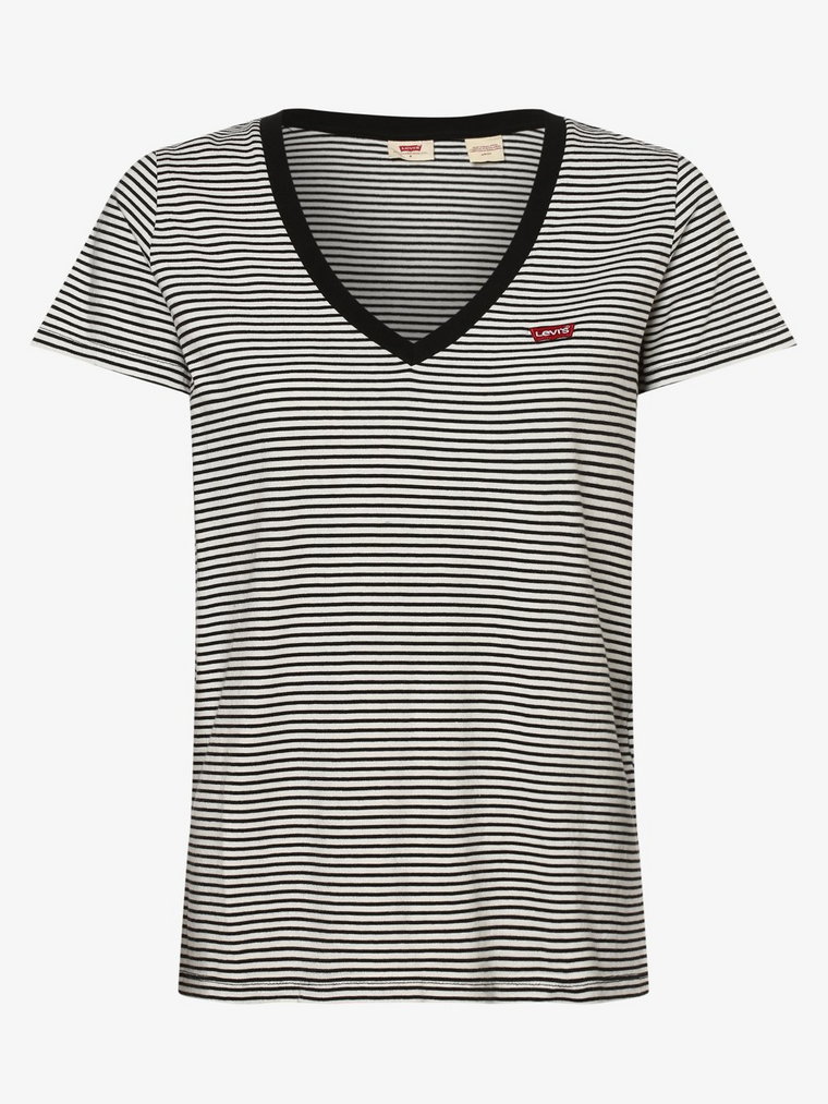 Levi's - T-shirt damski, czarny|biały