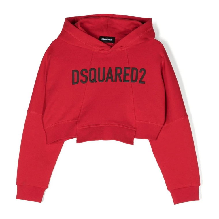 Czerwony Sweter Bawełniany dla Dziewczynek Dsquared2