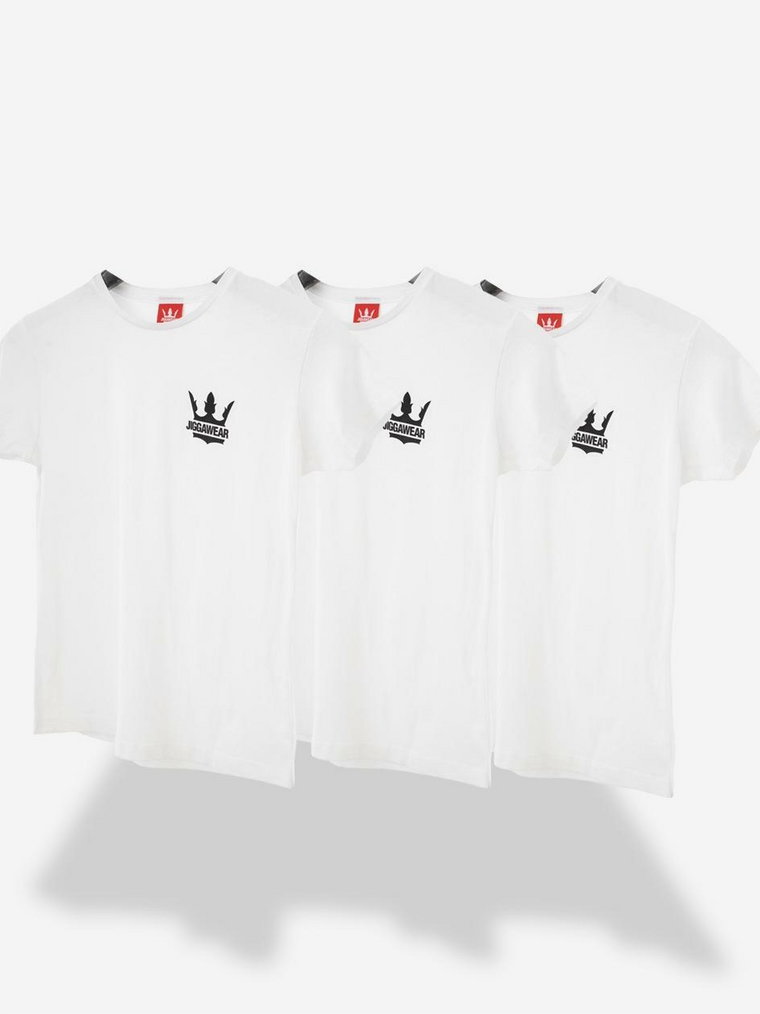 Zestaw 3 Damskich T-Shirtów Biały Jigga Wear Classic Logo