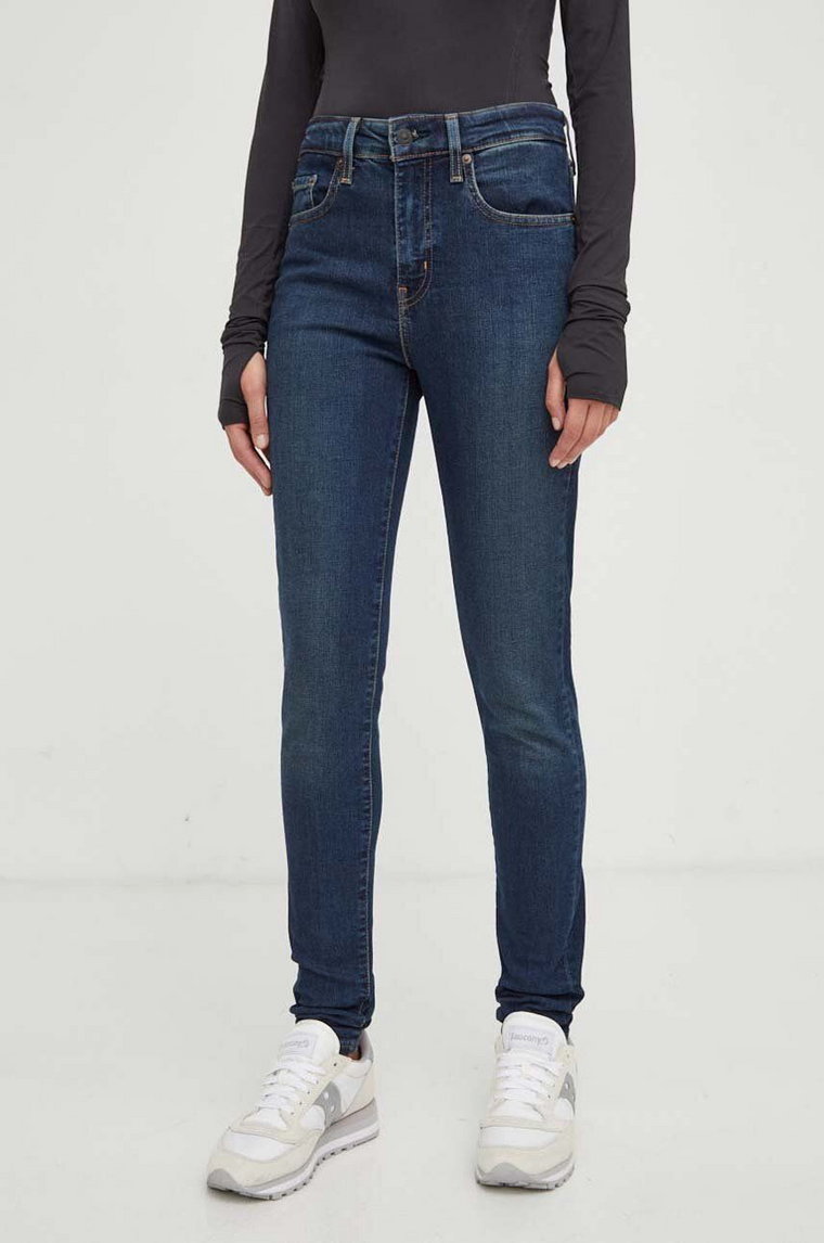 Levi's jeansy 721 HIGH RISE SKINNY damskie kolor granatowy