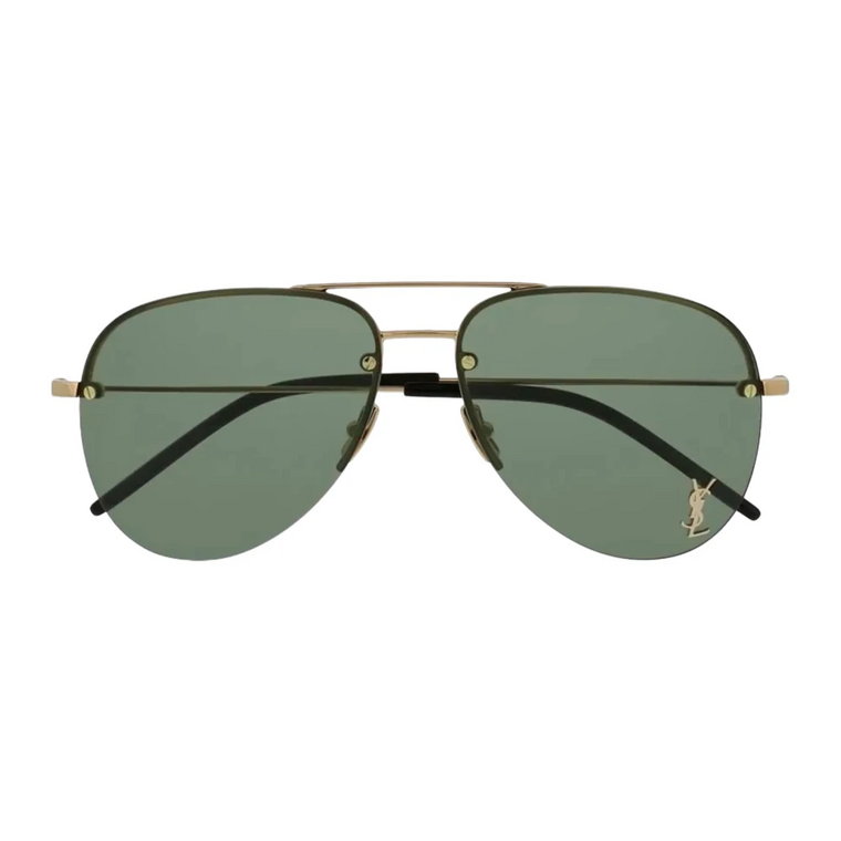 Okulary przeciwsłoneczne pilotki z gradientowymi zielonymi soczewkami Saint Laurent