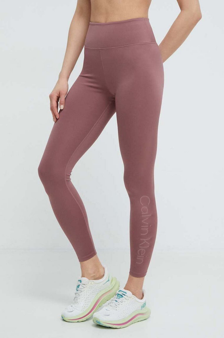 Calvin Klein Performance legginsy treningowe kolor różowy z nadrukiem