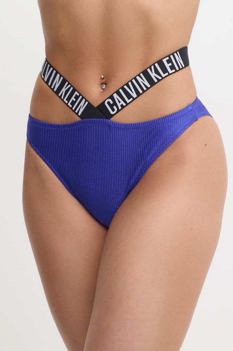 Calvin Klein figi kąpielowe kolor niebieski lekko usztywniona miseczka KW0KW02391