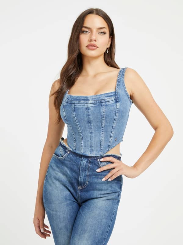 Denimowy Top Bustier