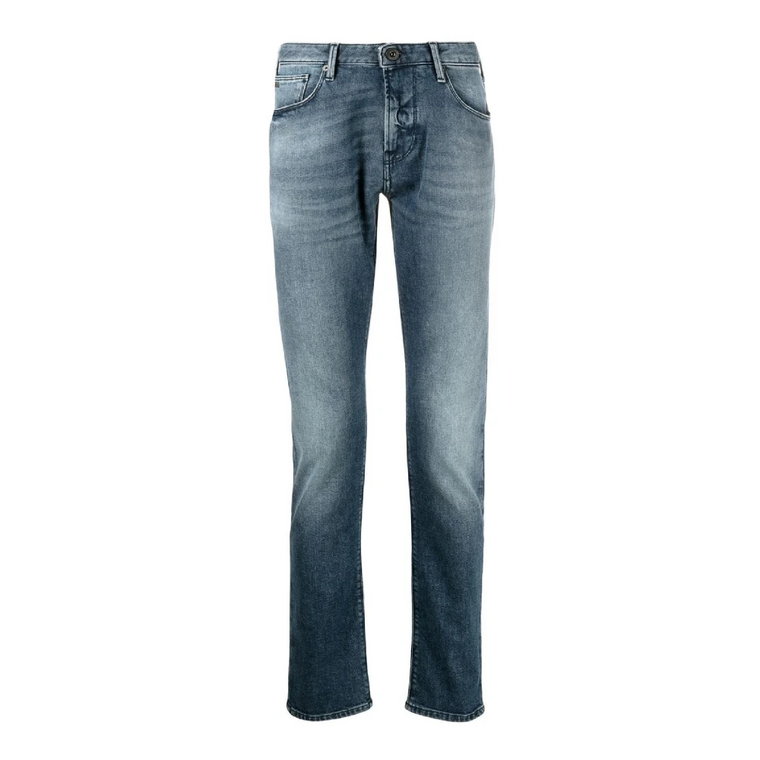 Spodnie Slim Fit z Denimu dla Mężczyzn Emporio Armani