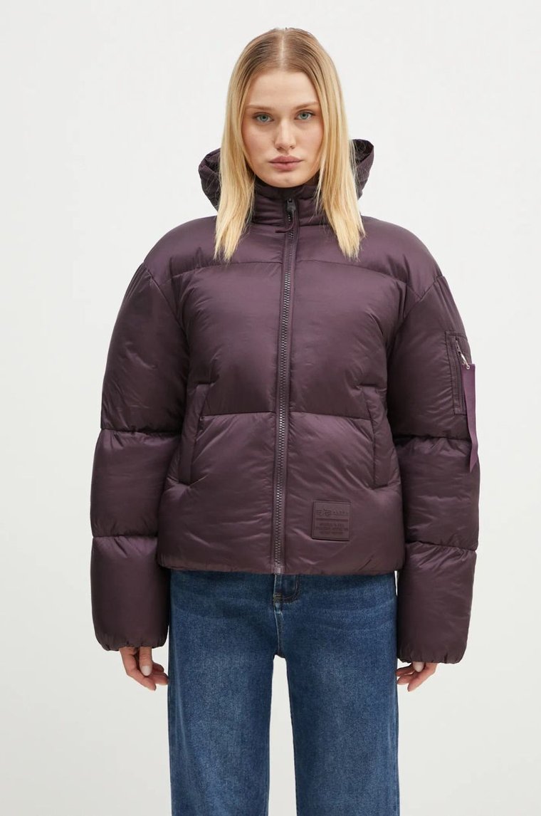 Alpha Industries kurtka damska kolor fioletowy zimowa 148006