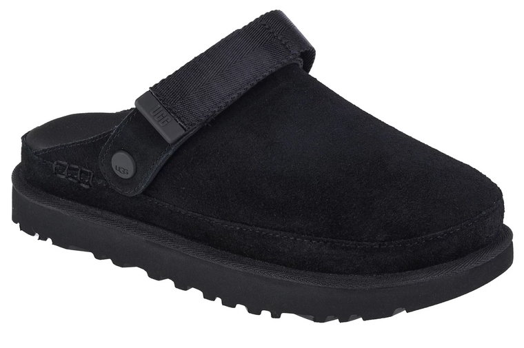 UGG Goldenstar Clog 1138252-BLK, Damskie, Czarne, kapcie, skóra zamszowa, rozmiar: 37