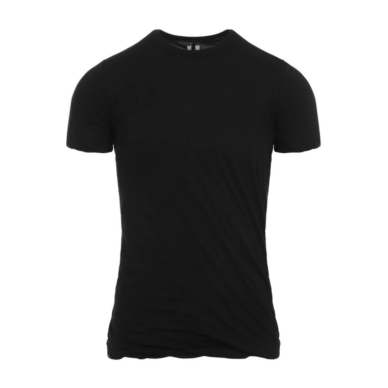 Czarna Bawełniana T-shirt z Marszczeniem Rick Owens