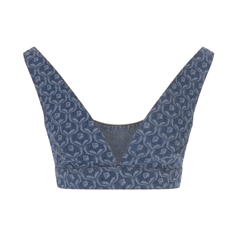 Niebieski Bezrękawnik Crop Top Paco Rabanne