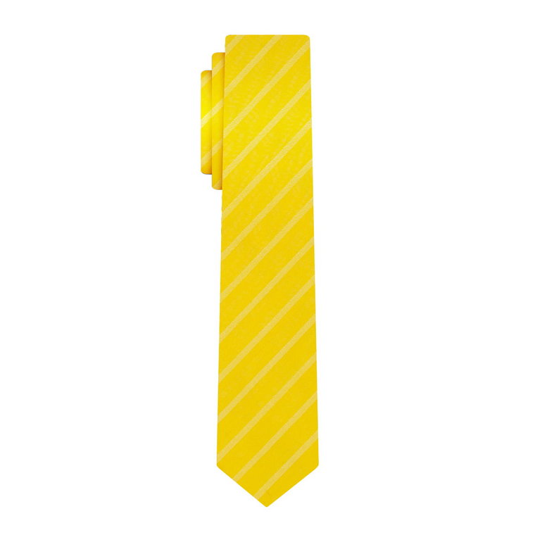 Krawat żółty kanarkowy w poprzeczne pasy EM 30
