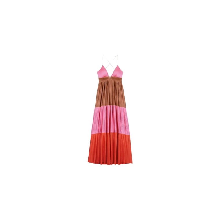Multicolore Długa Sukienka z Dekoltem w Serek Ba&Sh