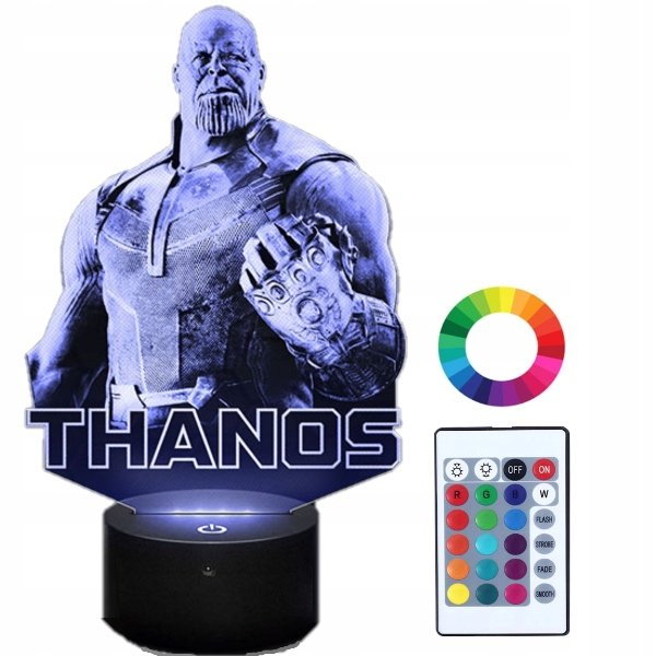 Lampka Nocna Z Imieniem Thanos Marvel Led Grawer