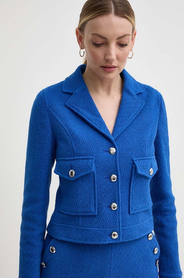 Morgan kurtka VGALA.F damski kolor niebieski jednorzędowa gładka