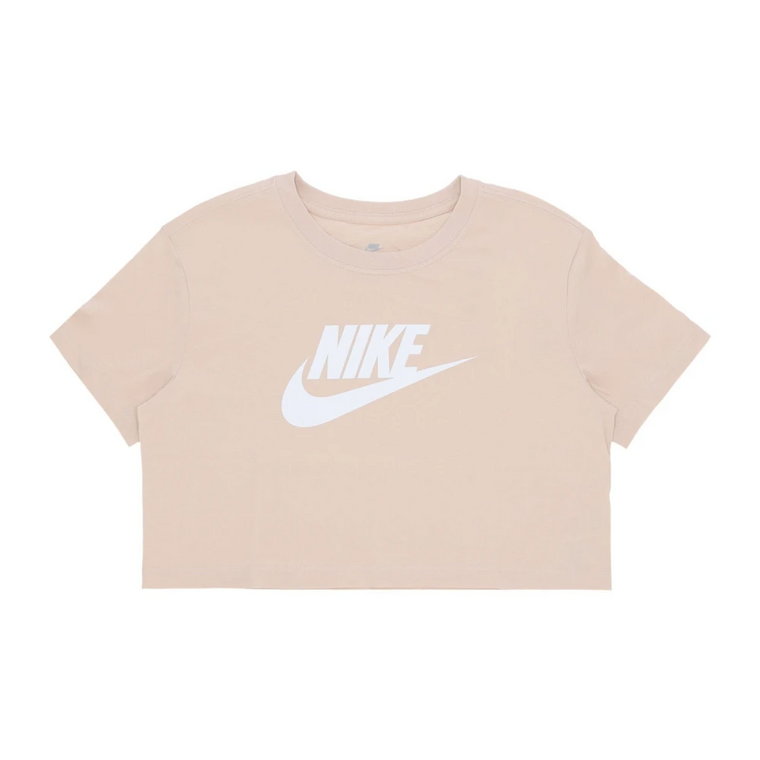 Ikoniczny Crop Tee Sanddrift/Biały Nike