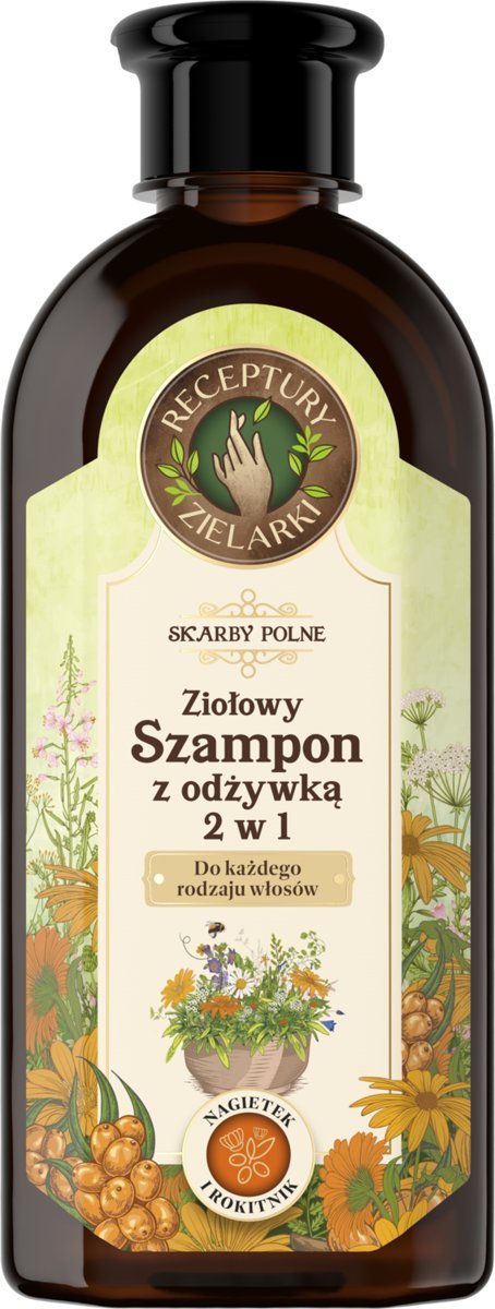 Receptury Zielarki, Szampon z odżywką 2w1 z nagietkiem i rokitnikiem, 350ml