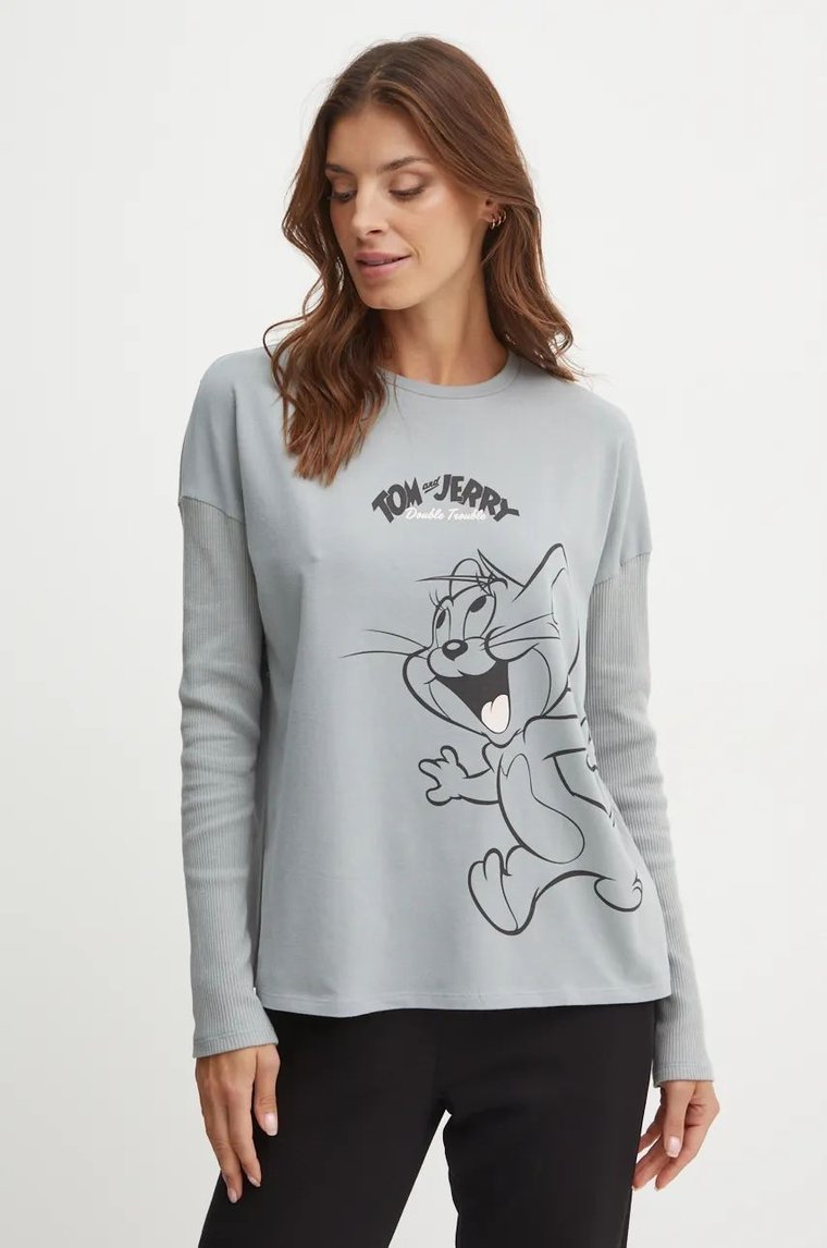 United Colors of Benetton longsleeve piżamowy x TOM&JERRY kolor szary 3DKE3M06D