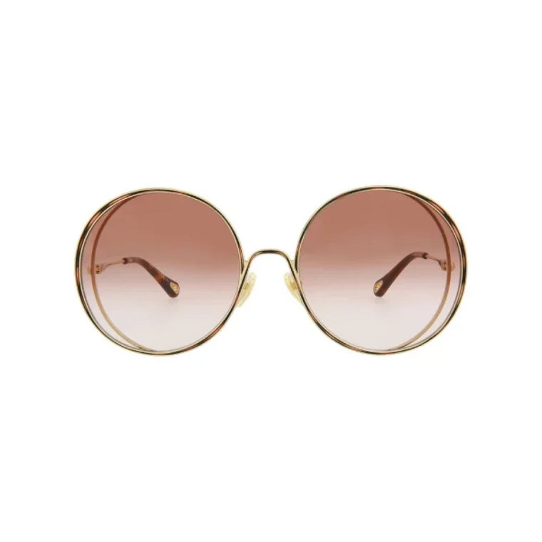 Metalowe okulary przeciwsłoneczne z gradientowymi brązowymi soczewkami Chloé